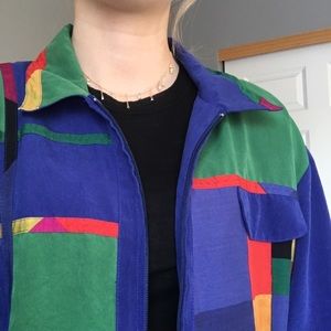 Vintage 80s color block windbreaker